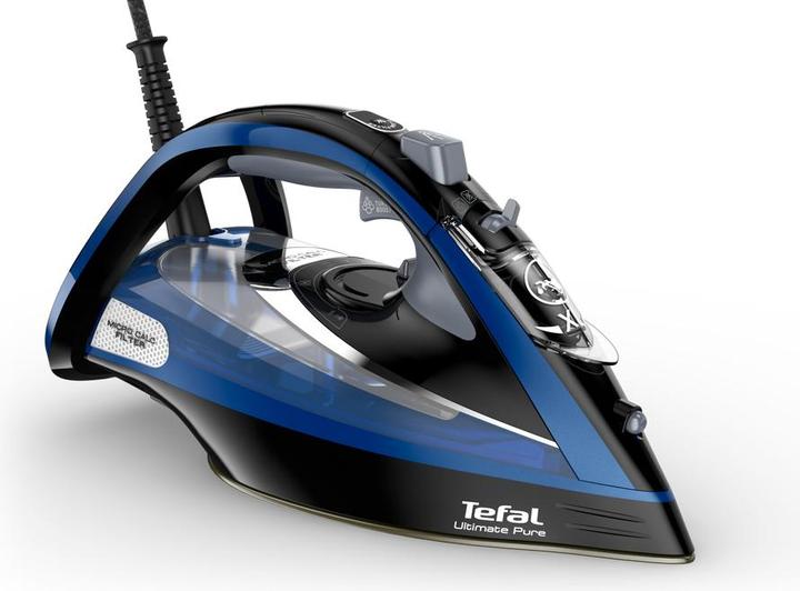 Produktbild Tefal FV9848E0 iron Dry & Steam iron Black, Blue, Metallic (3200 W, 260 g/min)