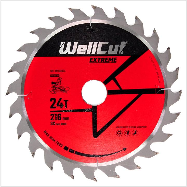 Produktbild Wellcut Kreissägeblatt WC-M2163024 TCT 216 x 2,4 x 30 mm 24 Zähne