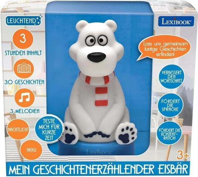 Image du produit Lexibook Ours polaire 3D Veilleuse et conteur avec musique et changement de couleur 17cm (allemand)