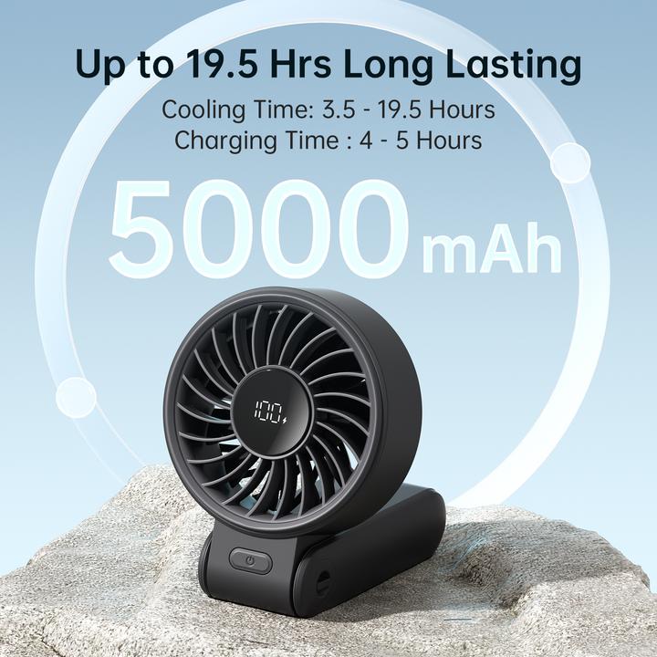 Actual product image Jisulife Handheld Fan Life7 (5000mAh) black