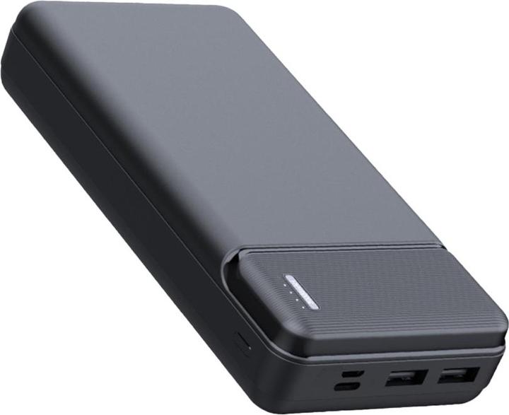 Techsuit - Power Bank (PB-N2) - Dual USB, LED Lights for Power State, 20000mAh - Black (20000 mAh, 20000 Wh)