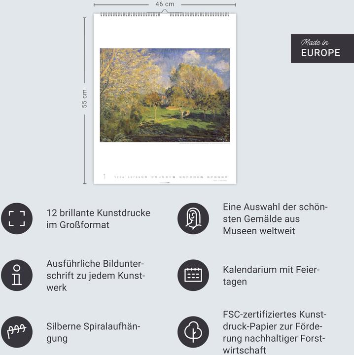 Actual product image Die schönsten Gärten des Impressionismus Edition Kalender 2026 (46 x 55 cm, German)