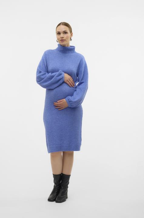 Produktbild Mamalicious Normal geschnitten Rollkragen Elastische Bündchen Ballonärmel Kurzes Kleid Strickkleid (XL)