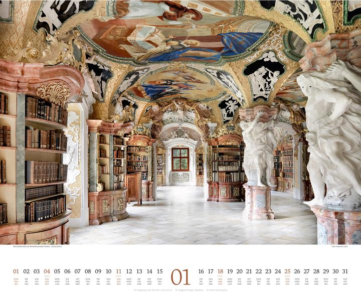 Produktbild Welt der Bücher - Bibliotheken-Kalender 2026 (54 x 48 cm, Harter Einband, Englisch, Französisch, Deutsch)