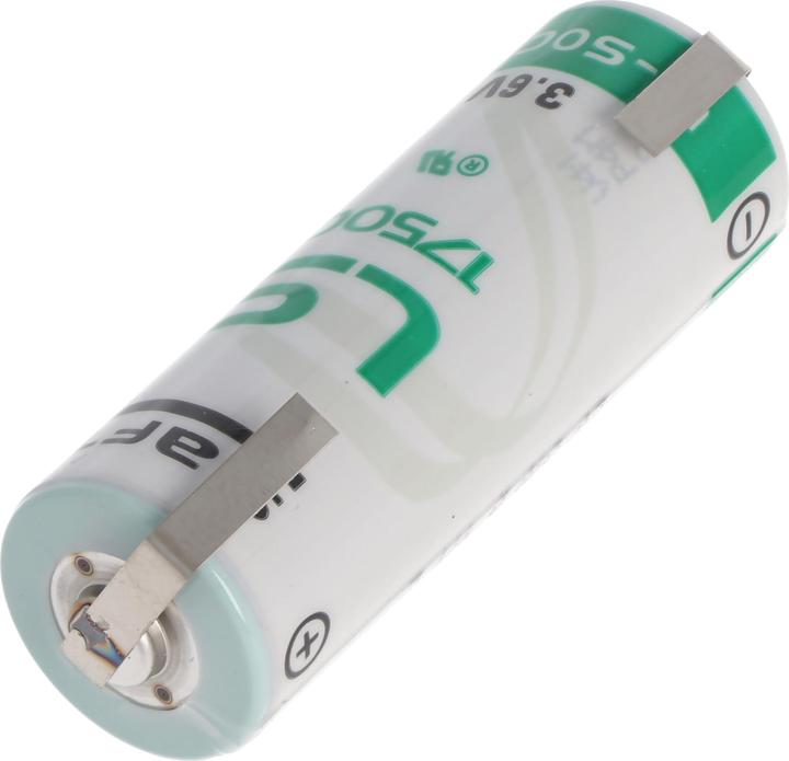 Actual product image Saft Battery LS17500, Size A, with solder tag U-shape (1 pcs., 14500, 3600 mAh)