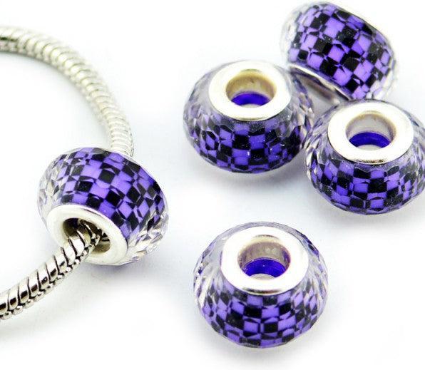 Immagine prodotto Hermex Perlina placcata argento 925 - Viola argenteo (Argento 925, Combinazione di lega metallica e vetro acrilico)