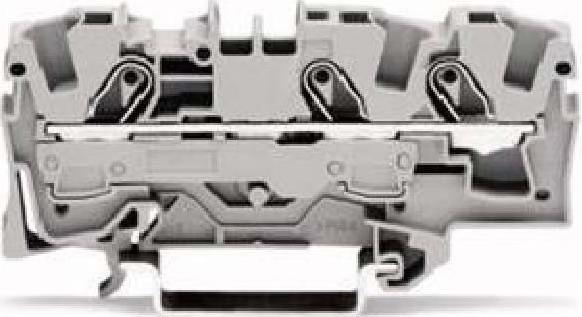 Actual product image Wago Din Rail Terminal 3 X 6 Mm2 Grey