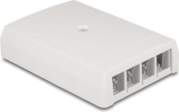 Actual product image Delock Keystone empty housing surface-mounted 4 port for fibre optics and network white
