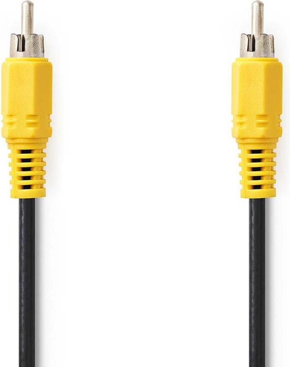 Nedis Cavo video composito | RCA | RCA | Nichelato | 480p | 5,00 m | Rotondo | PVC | Nero | Etichetta (5 m, Cinch)