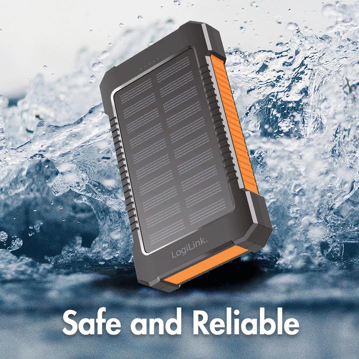 Produktbild LogiLink Solar-Powerbank (8000 mAh, 10 W, 29.60 Wh)