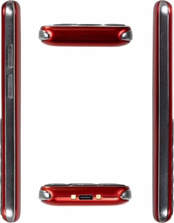 Produktbild Evolveo EasyPhone LT, mobilní telefon pro seniory s nabíjecím stojánkem (červená barva) (2.80", 2 Mpx, 4G)