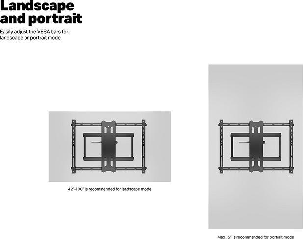 Actual product image Multibrackets Wall bracket 42-100", black, load capacity 70kg (Wall, 100", 70 kg)