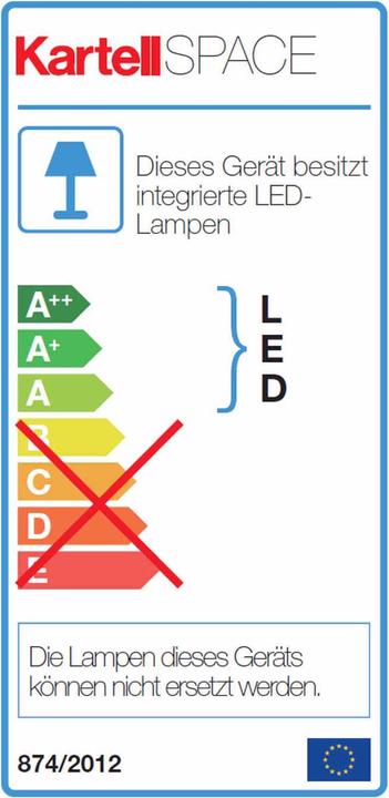Energie-Label Kartell Space Led Akku-Tischleuchte
