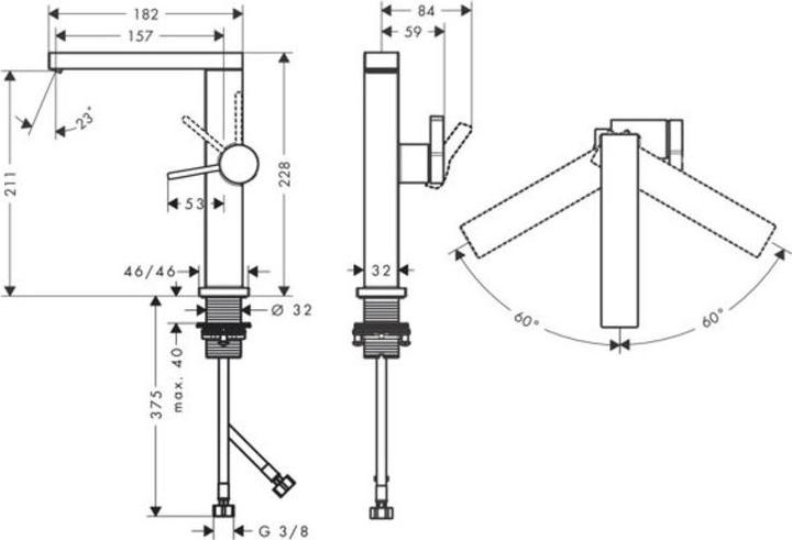 Actual product image hansgrohe Tecturis E Fine single-lever basin mixer 210, swivel, 157mm projection, with push-open pop