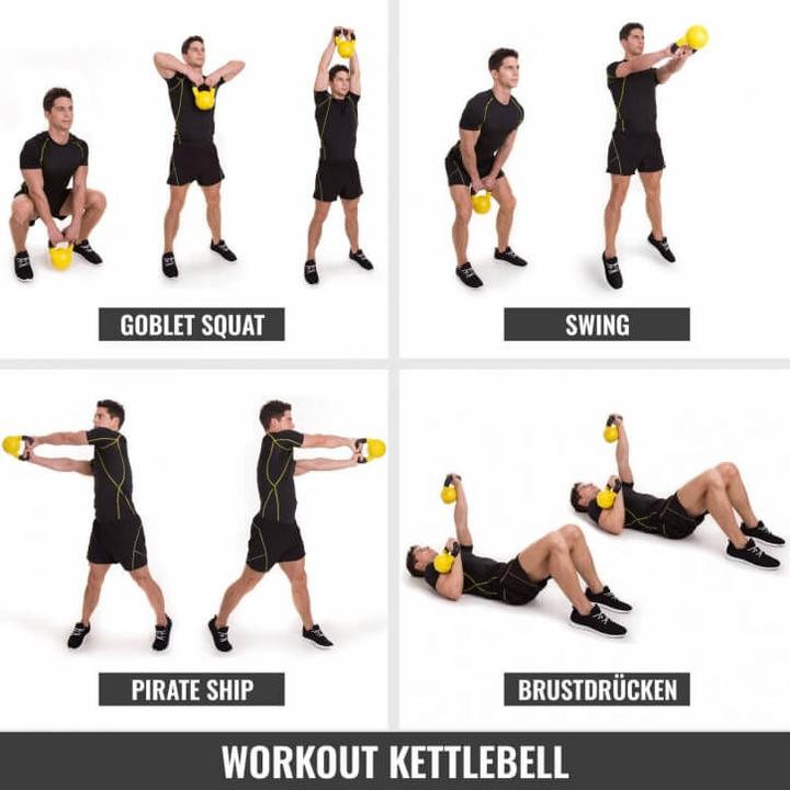 Produktbild Gorilla Sports Kettlebell Kunststoff (1 x 10 kg, 1 x 8 kg, 1 x 12 kg)