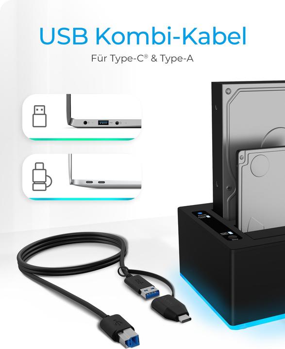 Produktbild Icy Box Docking- & Klonstation (USB-B, 1 Ports)