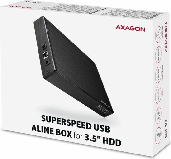 Produktbild Axagon EE35-XA3 - HDD-Gehäuse - 3.5 Zoll - SATA - Serial ATA II - Serial ATA III - 5 Gb (3.5")