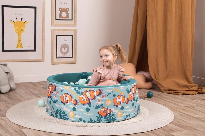 Image du produit Knorrtoys Piscine à balles soft - "poisson clown" - 150 balles beige/light mint/dark sea