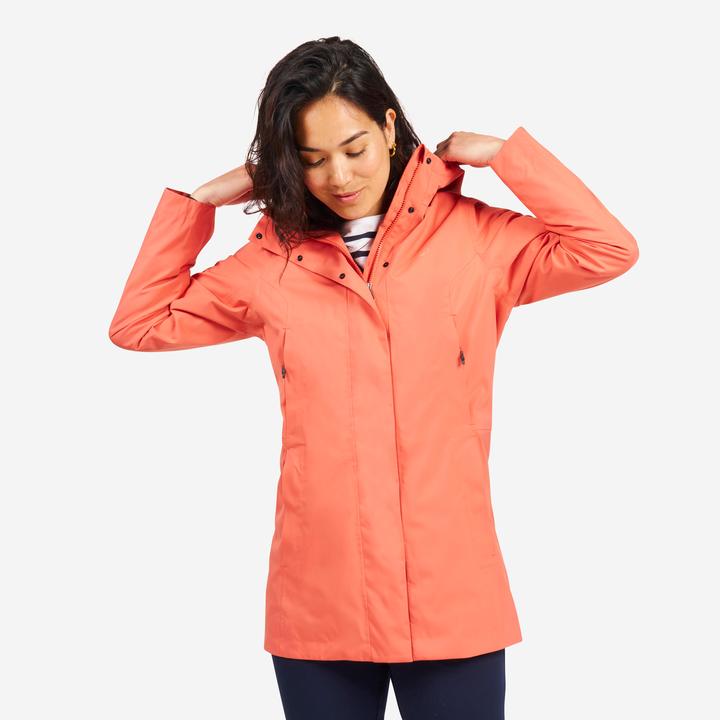 Produktbild Tribord Women’s long waterproof raincoat - Sailing 500 brick (S)