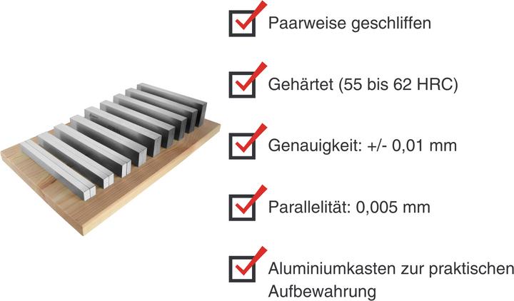 Immagine prodotto Paulimot Parallelunterlagen-Set 18-teilig Länge 150 mm, Breite 8,5 mm