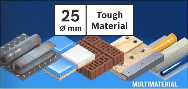 Immagine prodotto Bosch Professional Zubehör Sega a tazza EXPERT per materiali duri, 25 x 60 mm (2,5 centimetri)