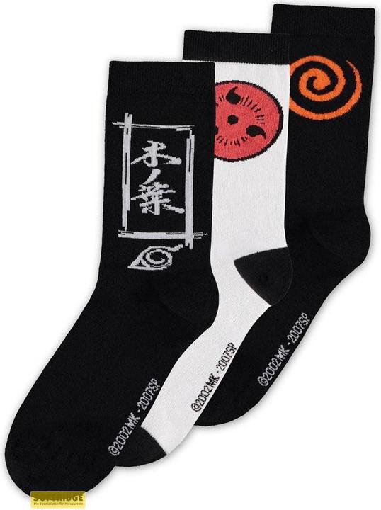 Image du produit Difuzed Naruto Shippuden - Lot de 3 paires de chaussettes Symbole Sasuke 39-42 (Lot de 3, 39 - 42)