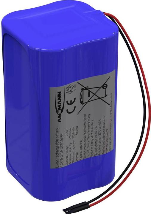 Immagine prodotto Ansmann Batteria 4S1P 4x 18650 cavo Li-Ion 14,4 V 3350 mAh (1 pz., 18650, 3350 mAh)