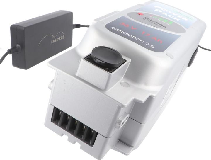 Actual product image E-Bike-Vision Battery including charger Flyer Deluxe 36V NKY352B2, NKY370B2, seat tube (612 Wh, E-Bike battery)