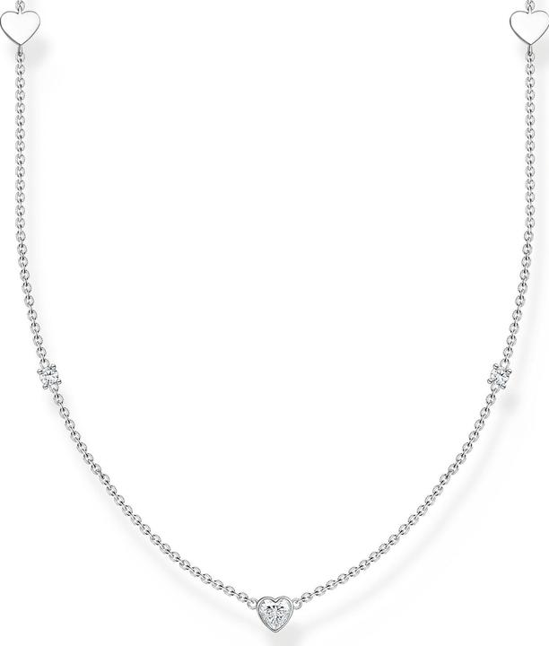 Thomas Sabo Necklace with Hearts and White Stones Silver (925 silver, 85 - 90 cm)