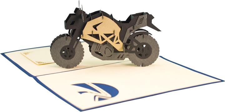 Actual product image Hervorragend 3D Pop-up Karte Motorrad blau (1 pcs.)