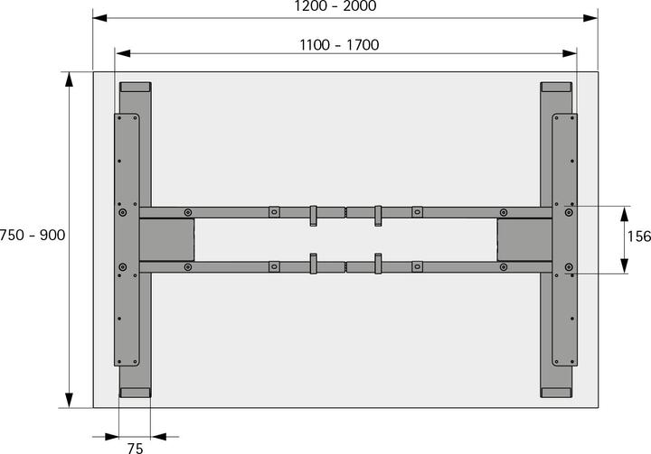 Actual product image Hettich Steelforce Pro 370 SLS 692-1182 mm wi