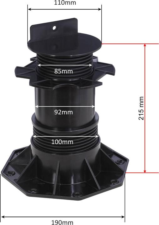Actual product image XPOtool Corner Support Feet Set of 30 2700kg Capacity Feet Adjustable in Height 140-210mm Terrace (30 x)