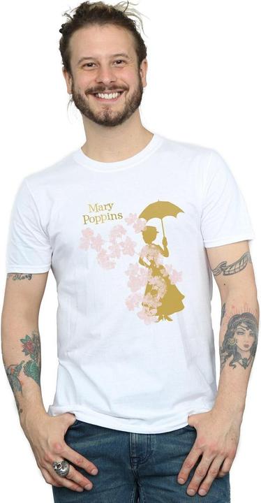 Actual product image Disney Mens Mary Poppins Floral Silhouette T-Shirt (S)