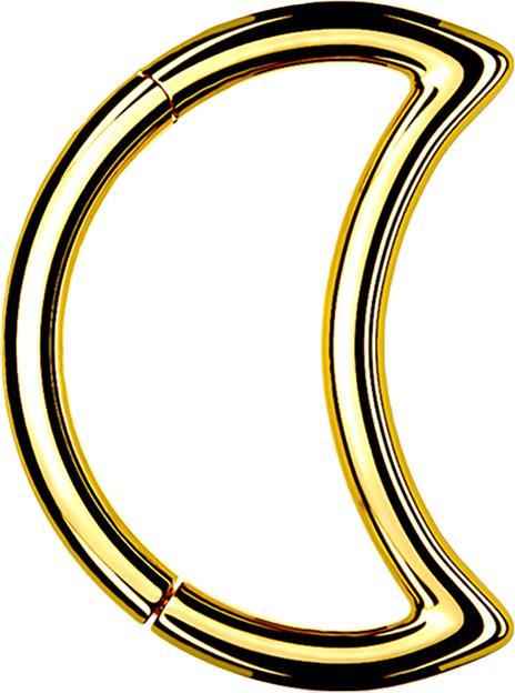 Produktbild Star Piercing Micro Segmentring klappbar vergoldet Mond (Chirurgenstahl 316L, ohne Messing)