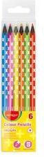 Immagine prodotto Keyroad Pastelli a matita, triangolari, legno nero, neon, 6 pezzi, ciondolo, vari colori (6 x)