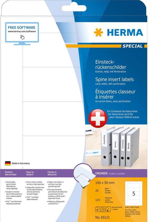 Herma Folder spine labels A4