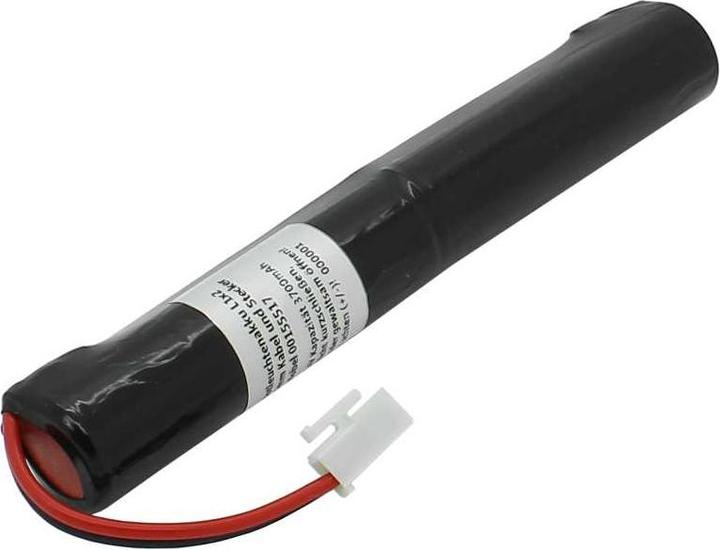 Produktbild XCell Notleuchtenakku NiMH 2,4V 3700mAh L1x2 4/3A mit 65mm Kabel und Stecker ersetzt Zumtobel 00155517 (1 Stk., 3700 mAh, Ladegerät inkl. Akku)
