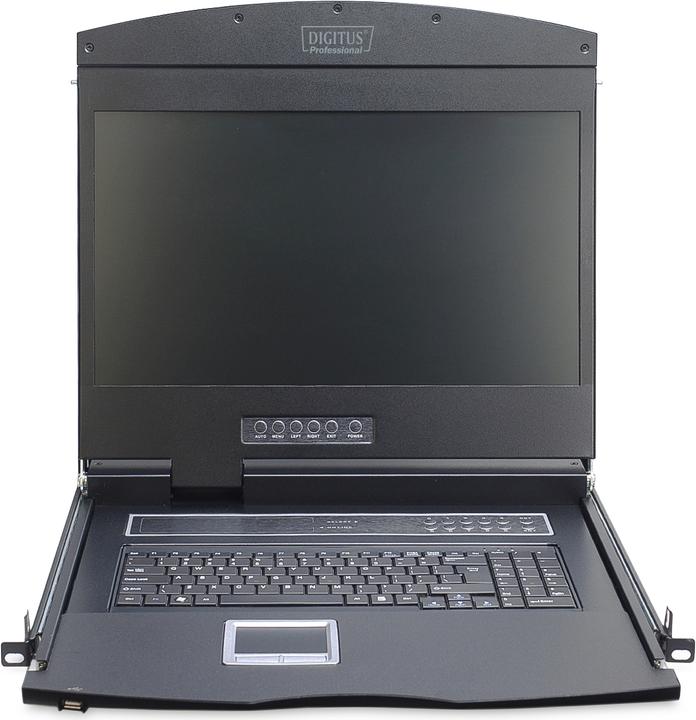 Actual product image Digitus Modular console with 19" TFT (48,3cm), 1-port KVM & Touchpad, US keyboard