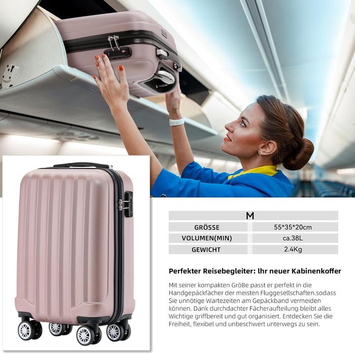 Immagine prodotto Beibye Valigia per il bagaglio a mano (45 l, Bagaglio a mano (fino a 50 litri))