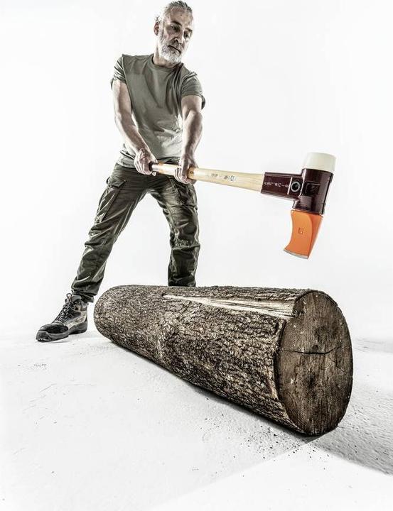 Actual product image Halder Splitting hammer super plastic Simplex Ø 60 mm, hickory handle & malleable cast iron body (4100 g)