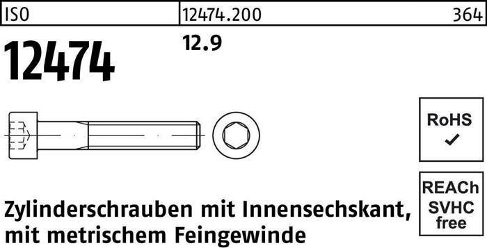 Actual product image Cheese head screw ISO 12474 w.hexagon socket M 20 x1,5 x 55 12.9 (25 Screws per piece)