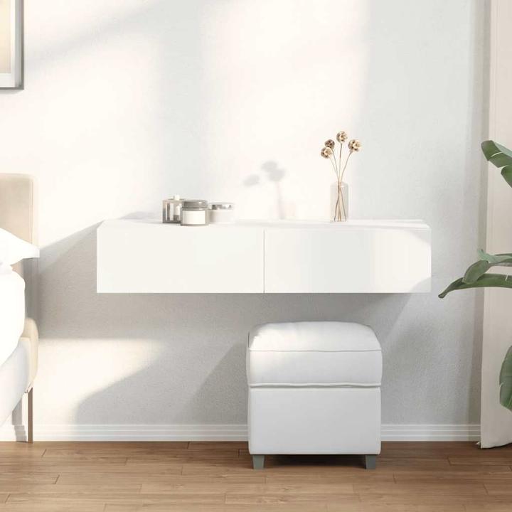 Actual product image VidaXL Wall shelf with drawers white 100x36x19 cm wood-based material
