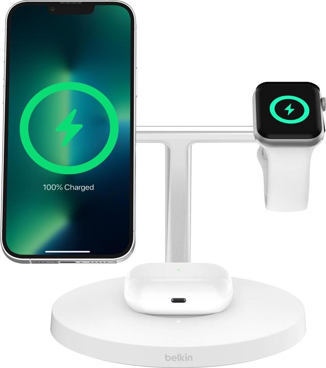 Produktbild Belkin BOOST CHARGE PRO Qi2 3in1 magn.Ladestat.15W ws. WIZ032kqWH (15 W)