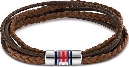 Actual product image Tommy Hilfiger Luxury Men's Brown Leather Bracelet Multi Layer 2790425