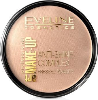 Eveline Art Makeup Anti-Shine Complex Pressed Powder Mattifying Mineral Custard From Silk 34 (Medium Beige)