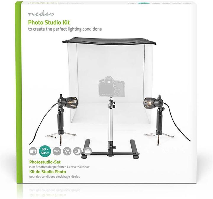 Actual product image Nedis Photo Studio Kit 400 lm Foldable Backgrounds incl. Carrying Bag included Black