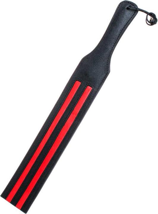 Image du produit GayStore Tapette en cuir noir avec bandes rouges