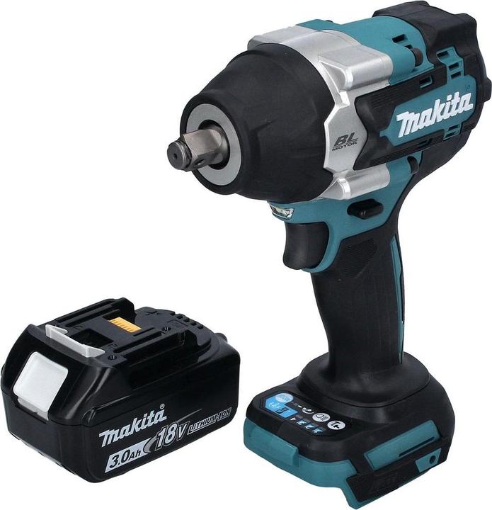 Productafbeelding Makita DTW 700 F1 Accu-slagmoersleutel 18 V 700 Nm 1/2" XPT Borstelloos + 1x oplaadbare accu 3.0 Ah - (Oplaadbare batterij)