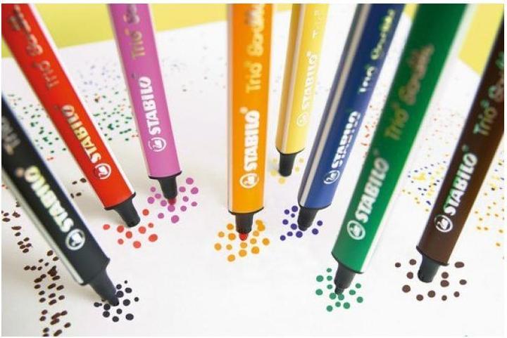 Actual product image STABILO Trio Scribbi Spring-loaded triangular felt-tip pen (Grey, 1 x)