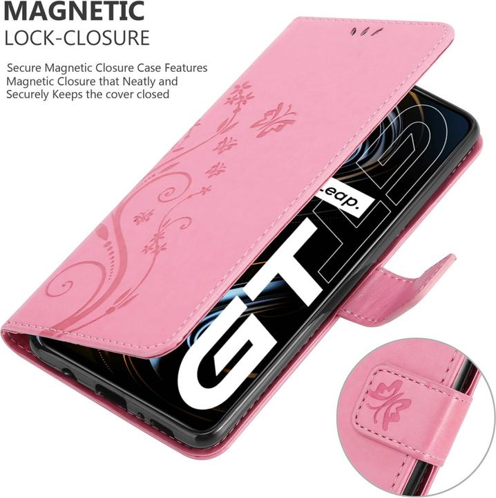 Produktbild Cadorabo Flower Book Hülle für Realme GT / GT Neo 2T / Q3 PRO (Realme GT Neo 2T, Realme Q3 Pro 5G)